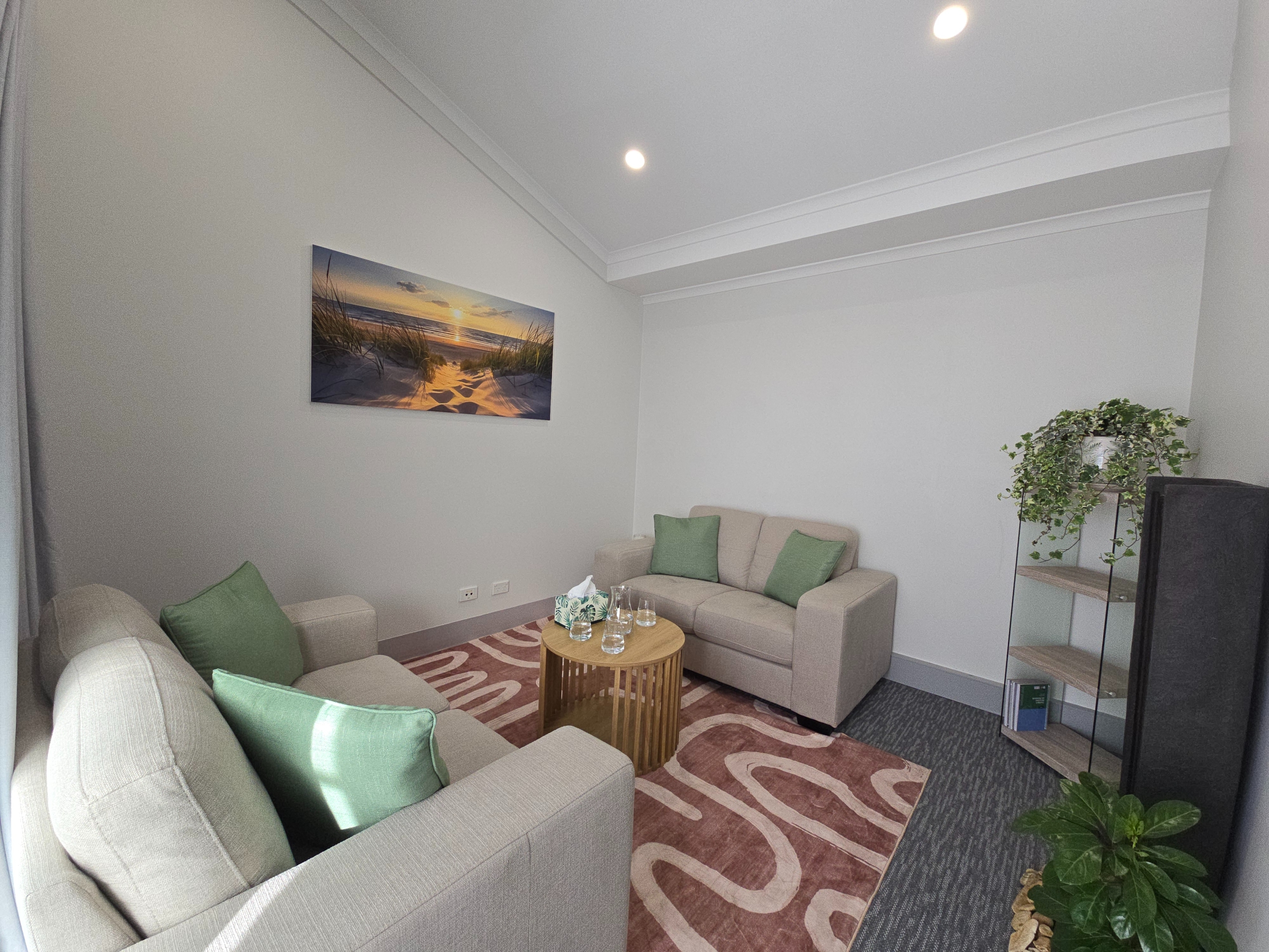 Untherapy Room interior - a peaceful counselling space in Bellerive, Hobart